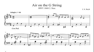 Johann Sebastian Bach - Air on the G String Piano arrangement  Piano Sheet Music