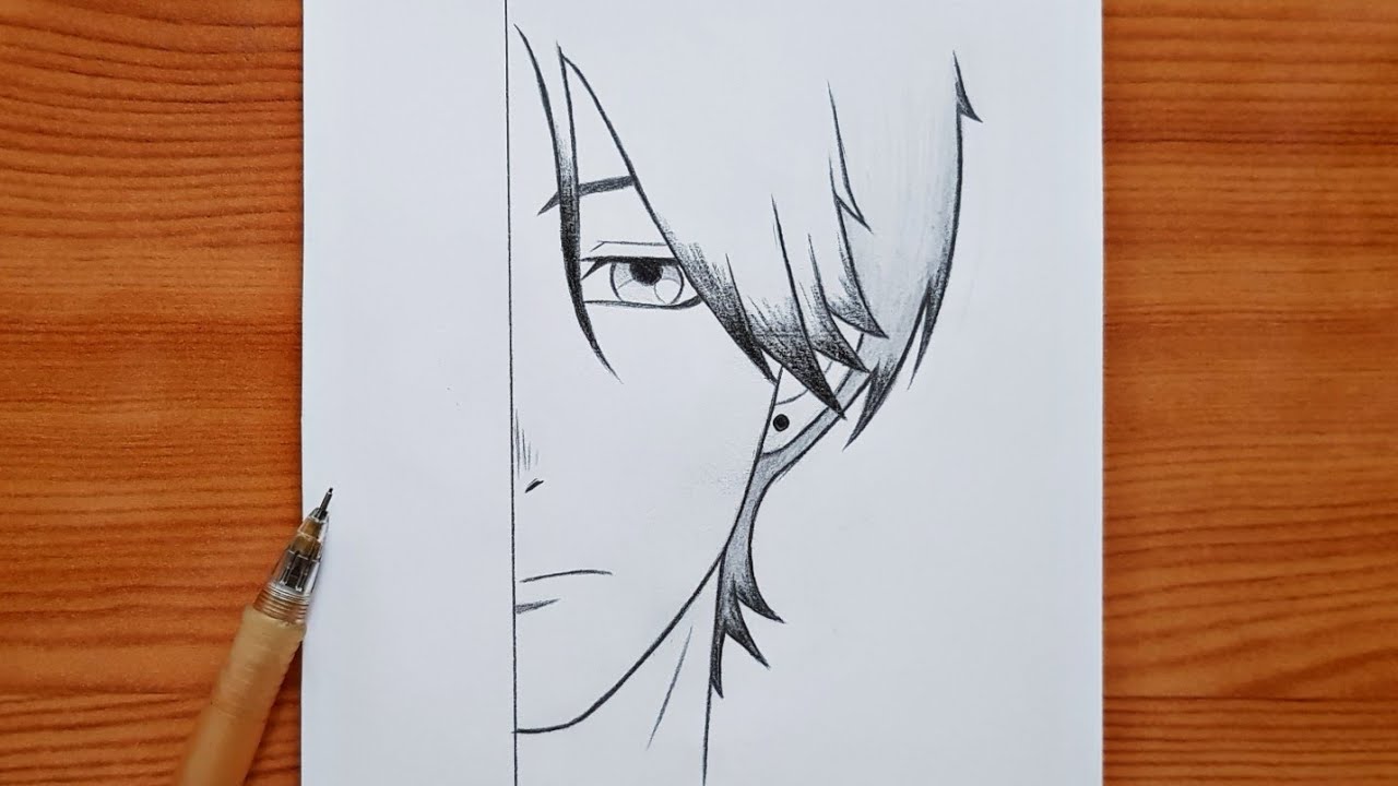 easy anime drawing : how to draw anime | anime boy step by step | easy ...
