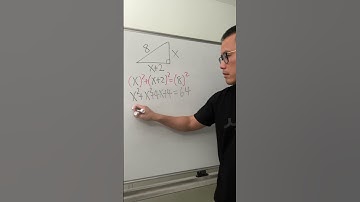 A right triangle with sides x, x+2, and 8