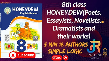 8th class HONEYDEW Authors easy code@RJEnglishclasses-sep8