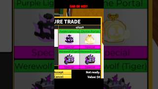 Fair? Trading for Purple lightning and Divine Portal in Bloxfruits #bloxfruits #roblox
