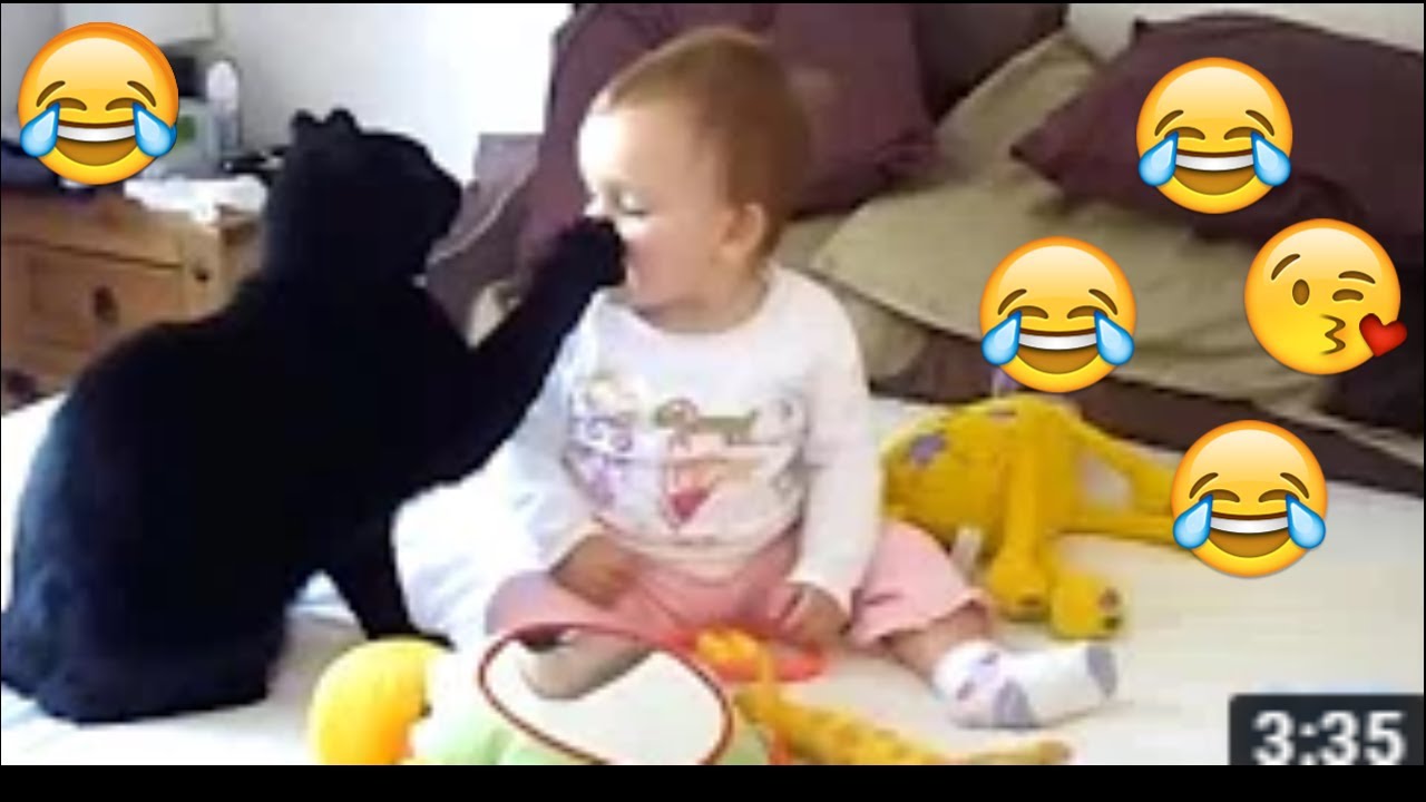 Baby and Cat Fun and Fails Funny Baby 