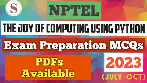The Joy of Computing using Python|| NPTEL Exam Preparation PDFs 2023 || #nptel #SKumarEdu