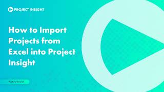 How to Import Projects from Excel into Project Insight
