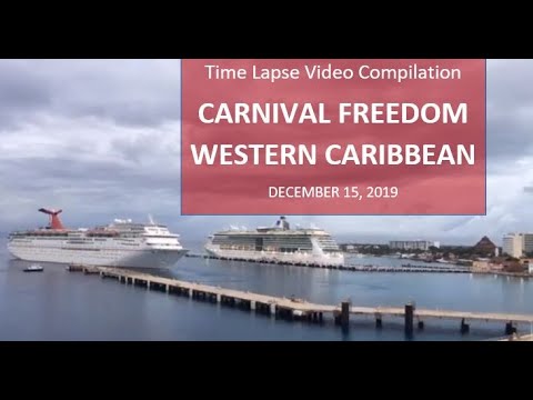 Carnival Freedom cruise Time lapse video compilation from December 2019