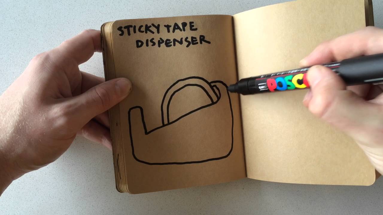 How to Draw a Sticky Tape Dispenser YouTube
