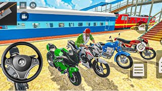 💀 Franklin Crazy Bike Train Station Parked Madness - Indian Cars Simulator 3D Game  screenshot 5