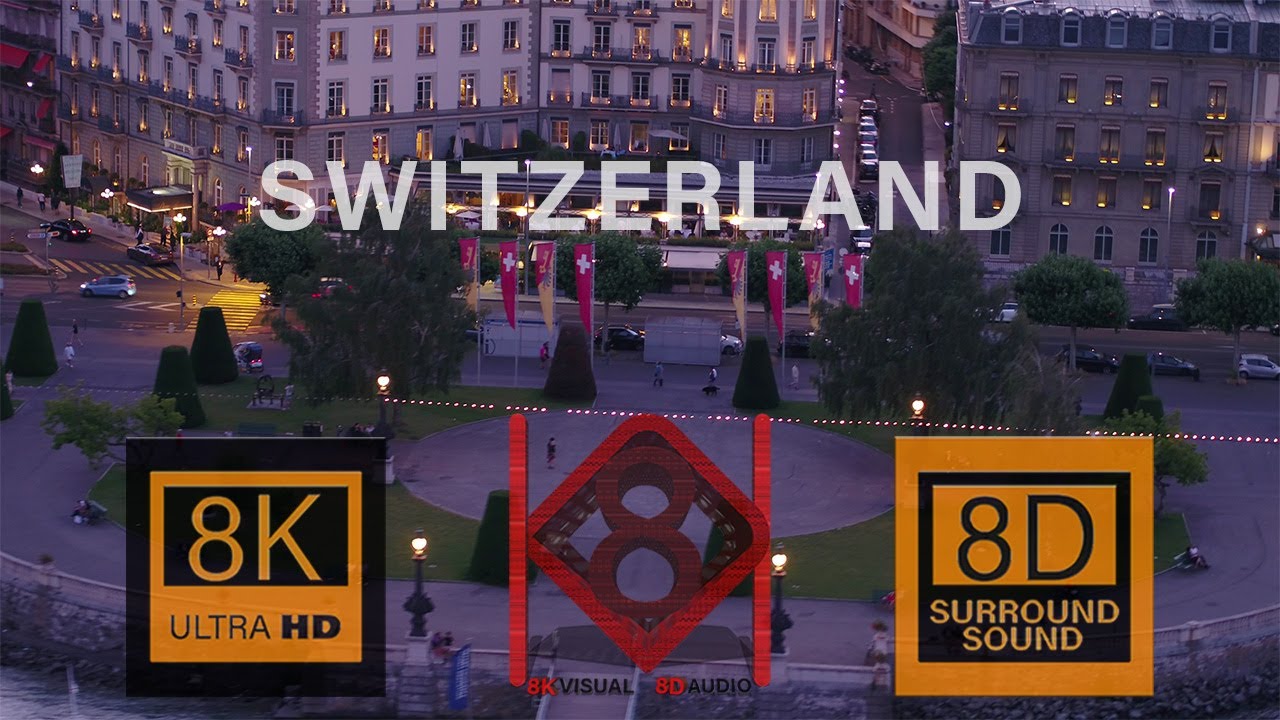 SWITZERLAND in 8K Video Ultra HD with Relaxing 8D Music for 8K TV | 8K Visual 8D Audio