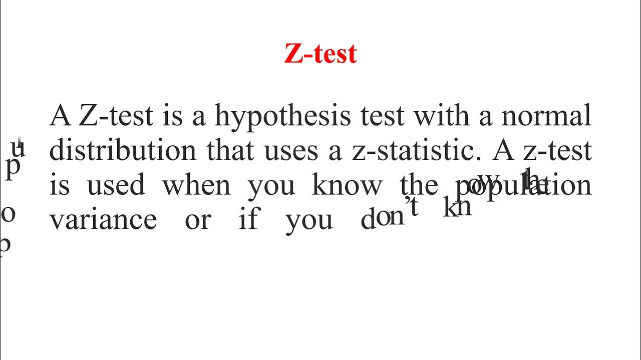 The Difference between TTest and ZTest YouTube
