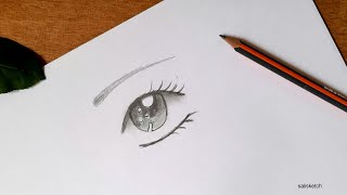 How to draw Anime eyes step by step for beginners/كيف ترسم عين انمي سهل جدا للمبتدئين (طلب متابعة?)