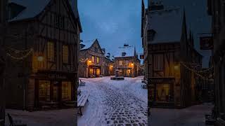 Snowy Old Town Square at Twilight | Cozy Piano Ambience for Study, Sleep &amp; Winter Relaxation
