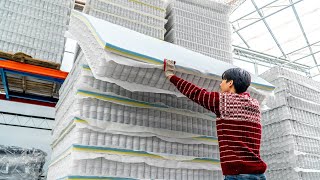 Spring Mattress Mass Production Process. Korean Bed Mattress Making Process