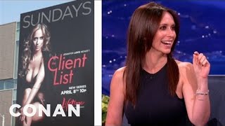 Jennifer Love Hewitt's Racy Billboard Had To Be Toned Down | CONAN on TBS