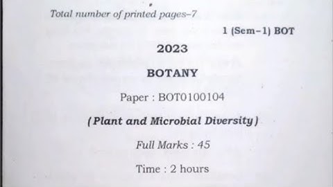 Guwahati University #FYUGP  Bsc 1st semester Botany question paper 