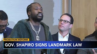 Meek Mill gets emotional as Pennsylvania passes laws to overhaul probation system