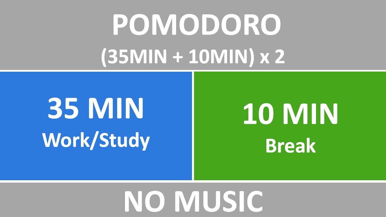 35/10 x 2 Session - NO Music Study with Me - Pomodoro Timer for ...