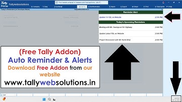 (Free Tally Addon) Auto Reminder & Alerts Module in Tally Prime | Download www.tallywebsolutions.in
