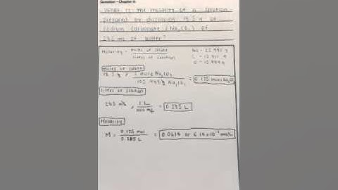Chapter 4: Using molarity to calculate grams of solute