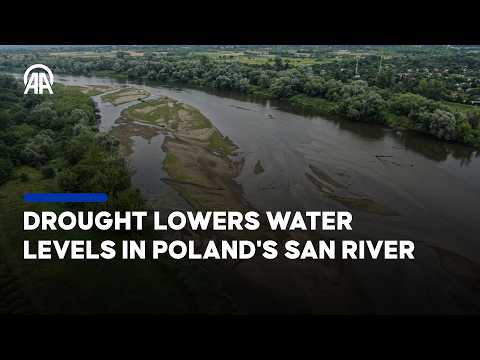 Drought lowers water levels in Poland's San River