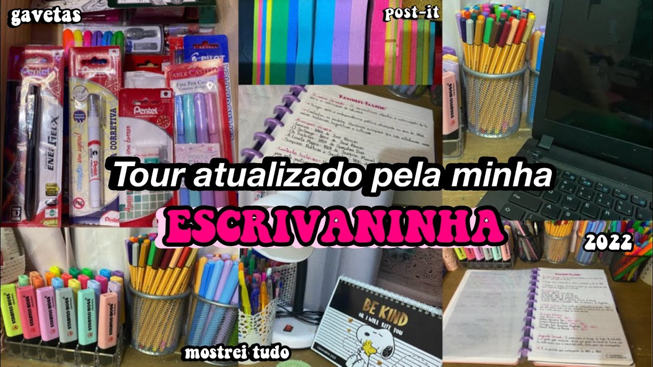 TOUR ATUALIZADO PELA MINHA ESCRIVANINHA || mostrei tudo 💻📝💗