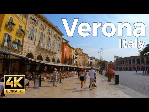 Verona, Italy Walking Tour (4k Ultra HD 60fps) – With Captions