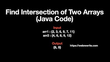 Find Intersection of Two Arrays - Java Code