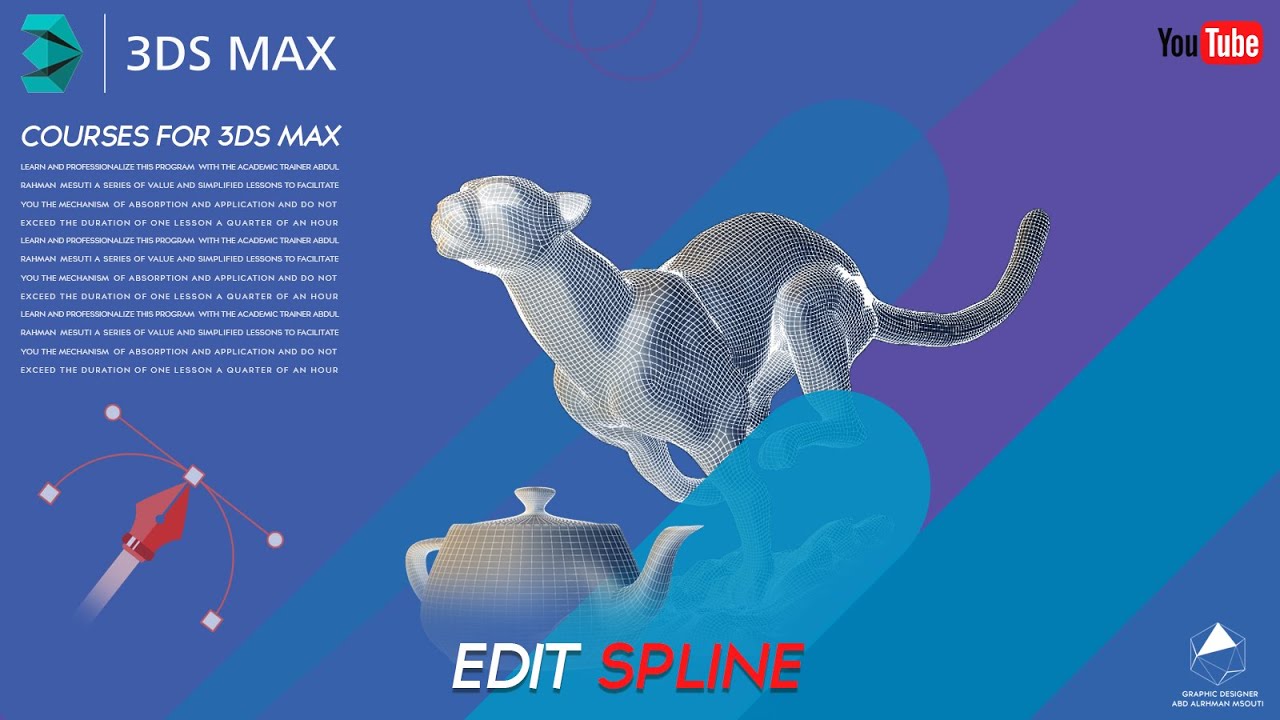 3dmax edit spline - YouTube