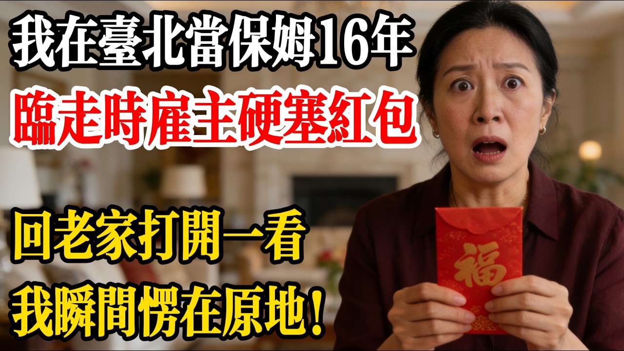 我在台北當保姆16年，臨走時僱主硬塞紅包，回老家打開一看，我瞬間愣在原地！