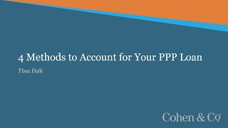 4 Options To Account For Your Company S Ppp Loan Cohen Company