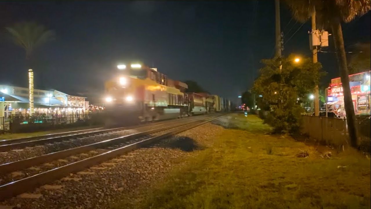 A FEC Train & 3 Brightline Trains In Delray Beach Florida 12/19/2021