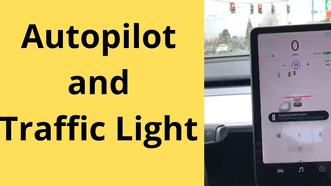 Tesla Autopilot Automatically Stops at Red Light and Stop Sign YouTube