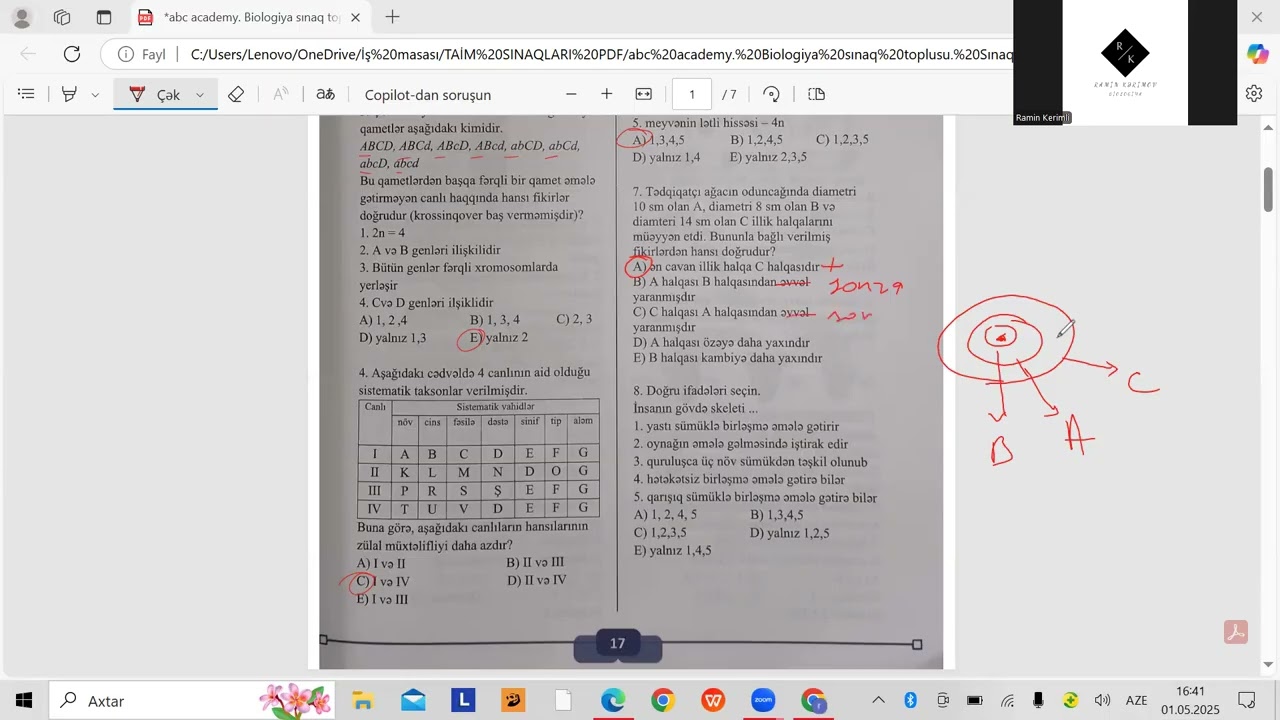 abc academy biologiya sınaq toplusu. Sınaq-3 videoizah ( Ramin Kərimov )