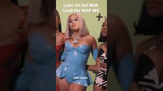 Latto With Cardi B On Set For Wap Music Video #shorts #cardib #latto