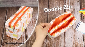 Double Zip Pencil Case Sewing Tutorial | Easy DIY with Two Zippers