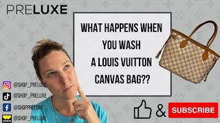 BEFORE AND AFTER How to Clean the Canvas on My Louis Vuitton Handbag ​⁠#diy  #howto 