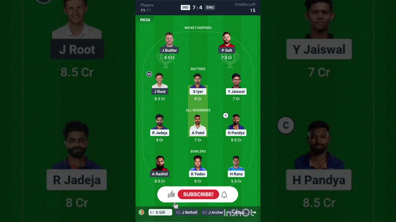 IND🇮🇳 vs ENG🏴󠁧󠁢󠁥󠁮󠁧󠁿 | 2nd ODI | Dream11 Prediction | Dream11 Team | Dream11 Team of Today Match