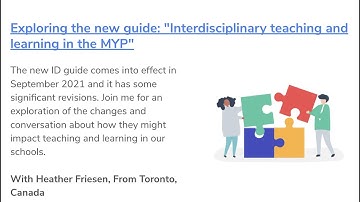 Exploring new guide Interdsiciplinary teaching and learning in the MYP