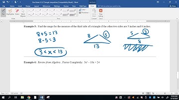 Geo Notes 5-3,5-5:  Triangle Inequalities