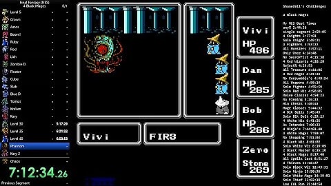 FF1 NES 4 Black Mages (No Class Change) 7:42:13
