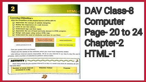 HTML-1 DAV Class-8 Computer Chapter-2🔥dav class- 8 computer chapter-2 html-1🔥html dav class-8