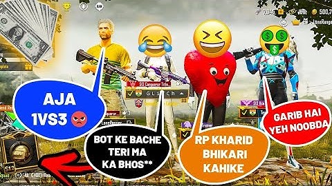 🤑 Random RICH Pro Players Call me Noob and I challenge for Tdm Room 1vs3 | PUBG MOBILE is back |