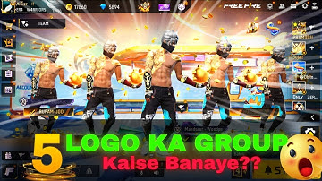 5 PLAYERS IN GROUP 😲 😳 | FREE FIRE ME 5 LOGO KA GROUP KAISE BANAYE 😘💗 |