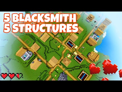 Best Minecraft PE Seed with 5 Structures at Spawn! (Village ...