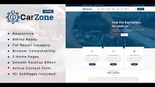 Car Zone Auto Mechanic Car Repair Template Themeforest Website Templates and Themes