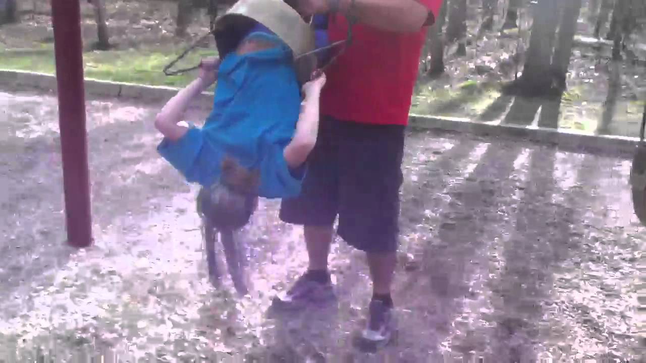 11 yr old gets stuck in baby swing YouTube