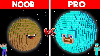 Minecraft NOOB vs PRO: NOOB PLANET vs PRO PLANET! PLANET HOUSE BUILD CHALLENGE! (Animation)