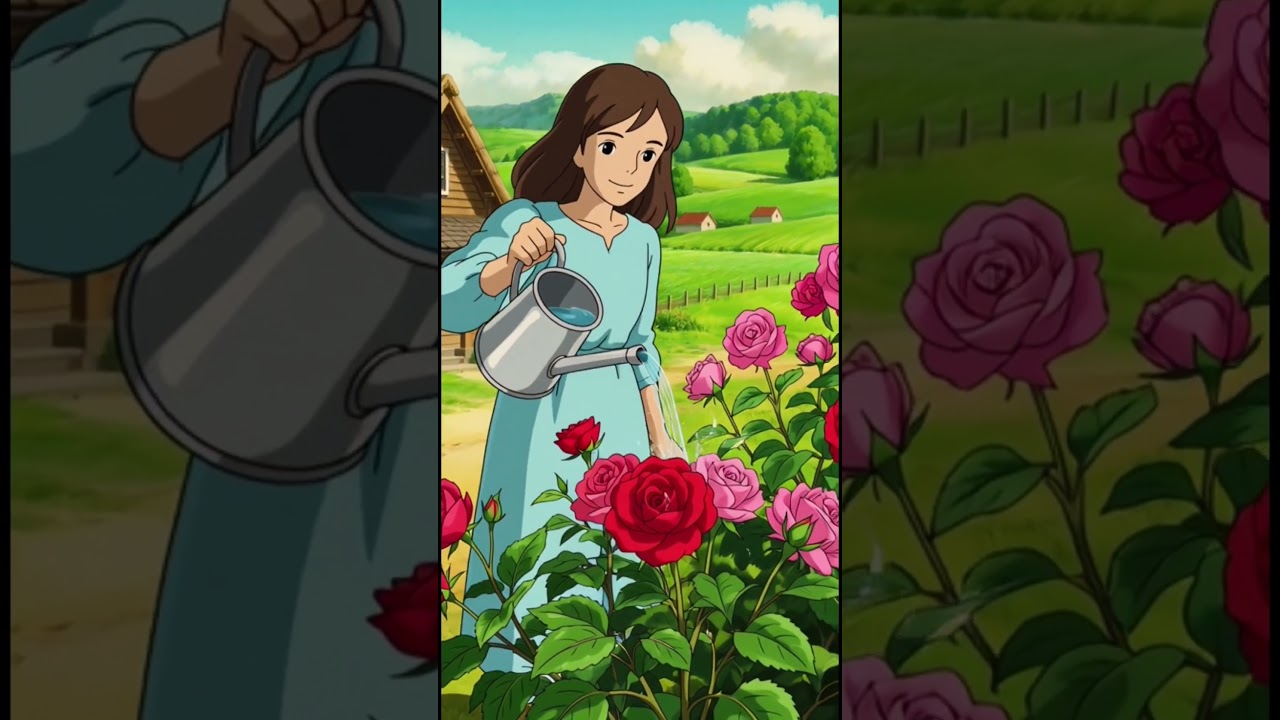 Peaceful Village Life 🌿 Bicycle Ride | Ghibli Style