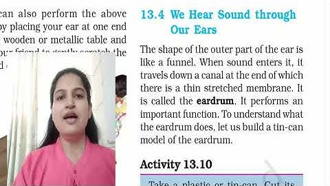 We hear sound through our ears chapter 13 part 4 classes 8 science