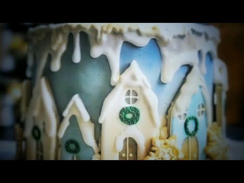 Happy Christmas Cake Sweet Snow Home تزيين تورتة الكريسماس