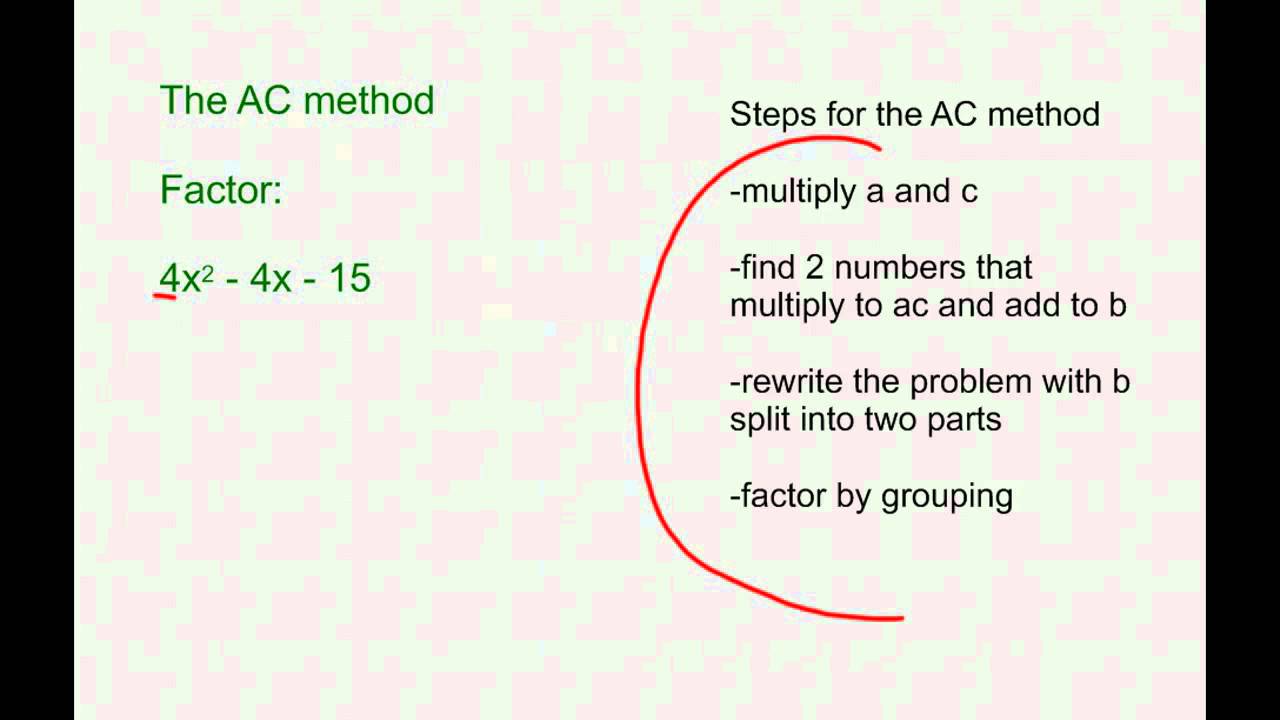 The AC Method of Factoring - YouTube